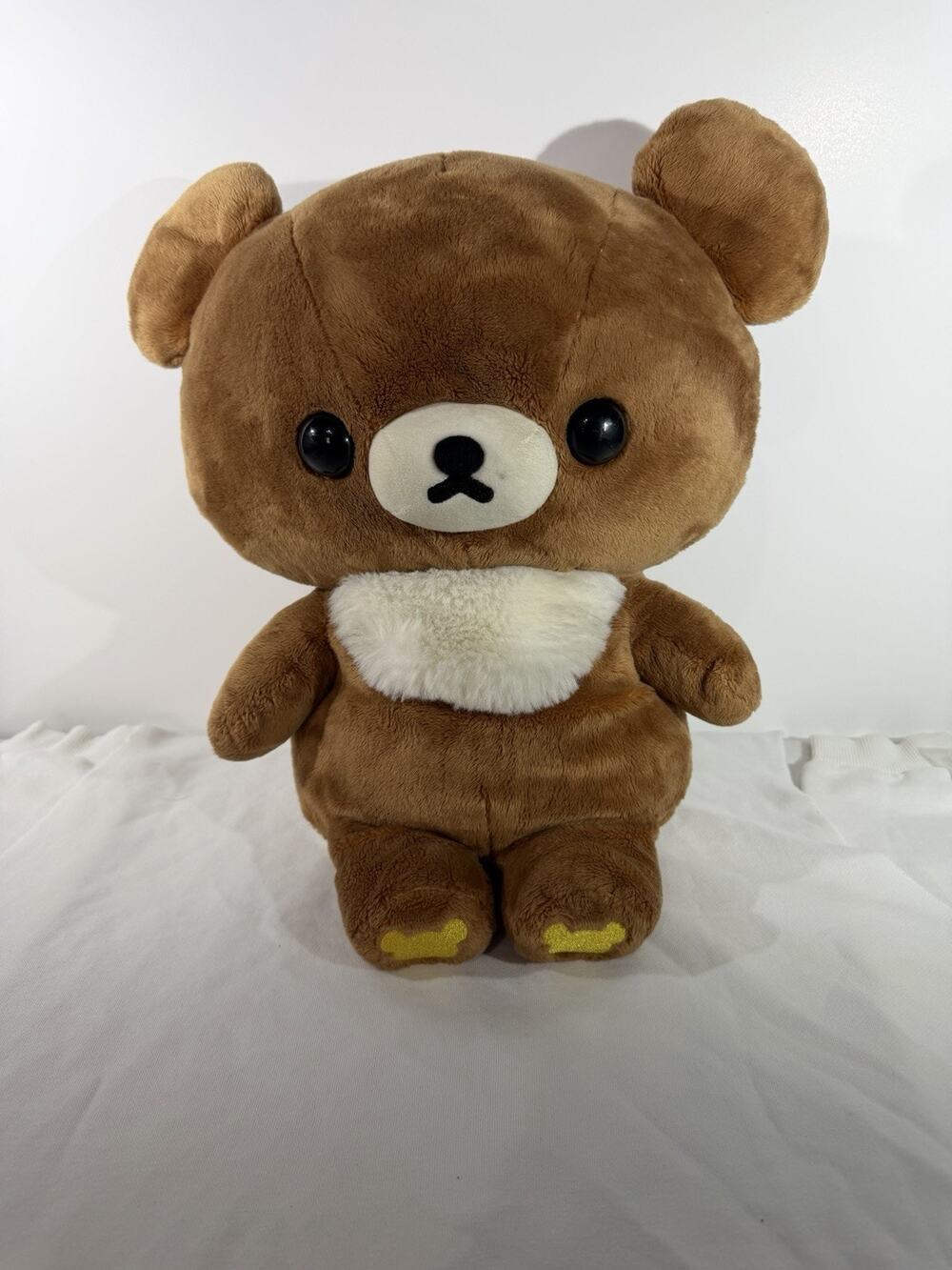 San-X Rilakkuma Chairoikoguma Plush Bear 18 Inch Jumbo Yellow Bear Paws